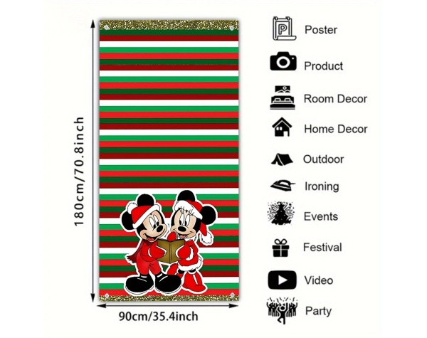 UME Festive Cartoon Christmas Curtain Size: 35.4 * 70.9 inch - Stain-Resistant, Washable Polyester with Eyelet Hanging Design for Bedroom & Holiday Decor - Image 6