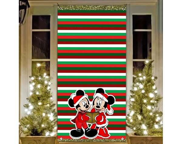 UME Festive Cartoon Christmas Curtain Size: 35.4 * 70.9 inch - Stain-Resistant, Washable Polyester with Eyelet Hanging Design for Bedroom & Holiday Decor - Image 3