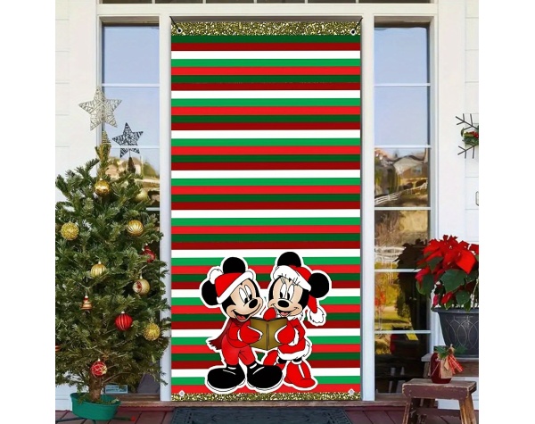 UME Festive Cartoon Christmas Curtain Size: 35.4 * 70.9 inch - Stain-Resistant, Washable Polyester with Eyelet Hanging Design for Bedroom & Holiday Decor - Image 4