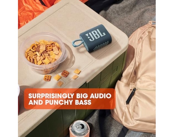 JBL Go 3 Portable Speaker with Bluetooth, Built-in Battery, Waterproof and Dustproof Feature - Red - Image 3